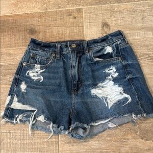 American Eagle Outfitters Blue Jean Shorts Distressed Frayed